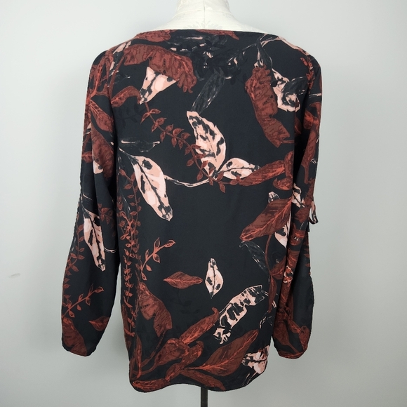 Aritzia Wilfred Fall Leaves Goblincore Fairycore Long Sleeve Shirt Top Size M - Picture 4 of 13